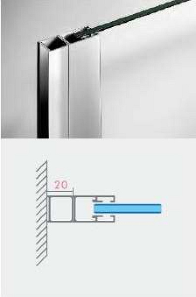Toldóprofil, 2cm Wasserburg WB oldalfalhoz