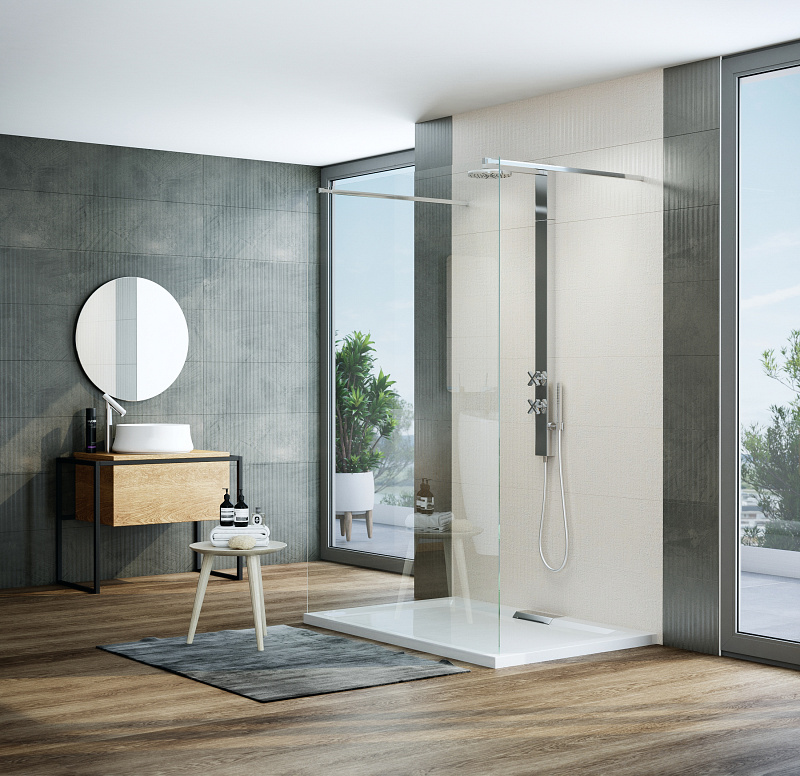 VETRO DUO Walk-in zuhanyfal 2 merevítővel, 120cm